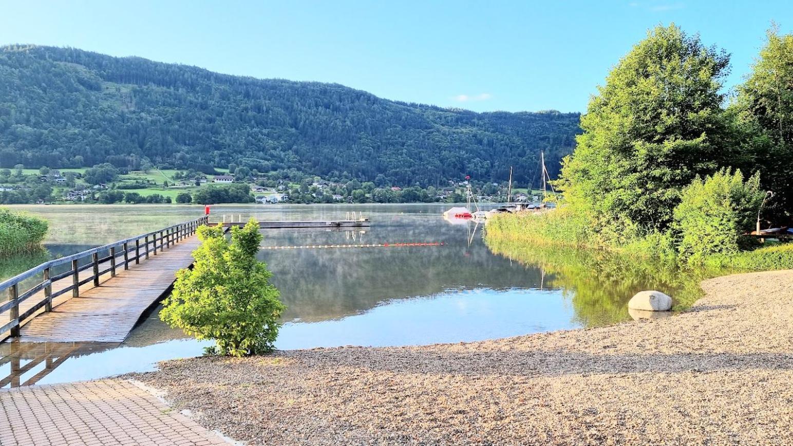 Kaernten Ossiacher See Apartment Zwei Zimmer Ferienwohnung Direkter Seezugang Strand Beheizte Schwimmhalle Bodensdorf Exterior foto